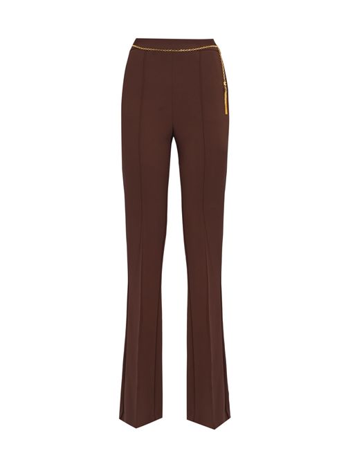 Pantaloni in crepe con catena gioiello Merlot Elisabetta Franchi | PA14157E2EA4